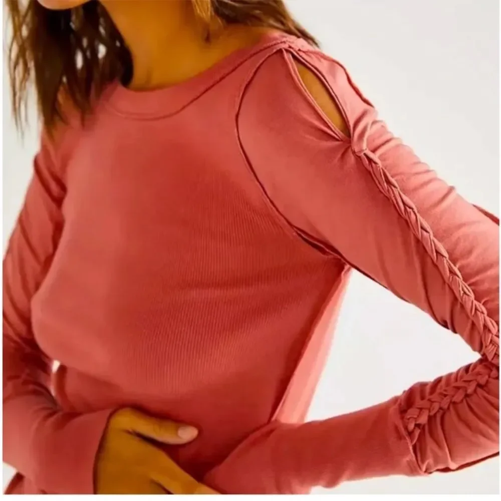 Free People We The Free Daisy Chain Cuff Ribbed Top